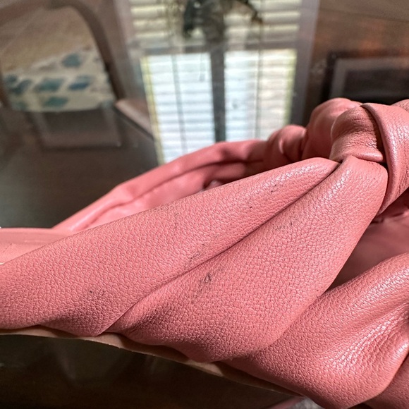 New Open Edit Quinn Pink Dawn Knotted Straps Flared Heel Sandals Size 8 - Picture 6 of 8